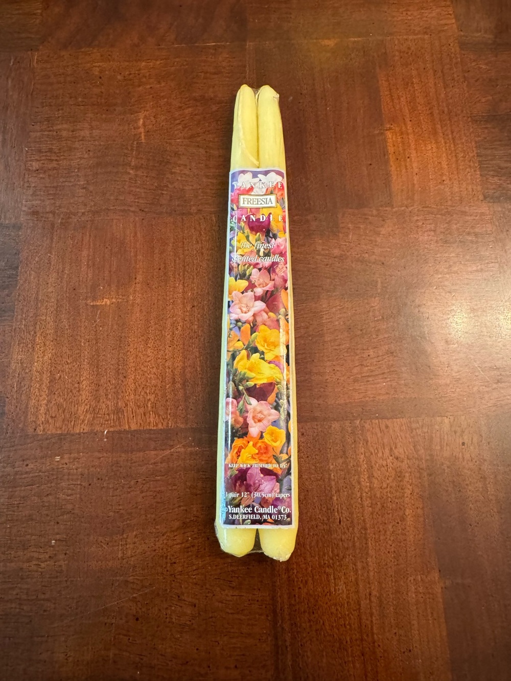Yankee Candle Freesia 12" Taper Candles New Sealed The Finest Scented Candles